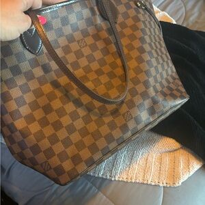Louis Vuitton neverfull leather satchel
